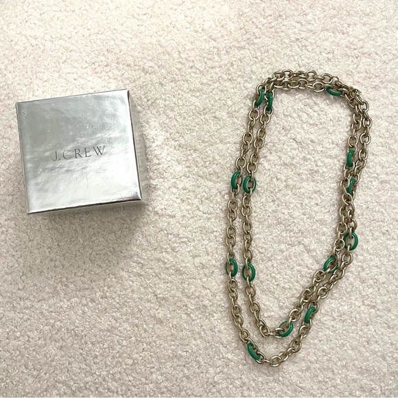 🏷️🎉🆕 j. crew • gold & green chain link layering necklace - Picture 8 of 11
